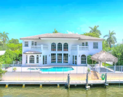 Resort-style home with boat dock